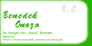 benedek onozo business card