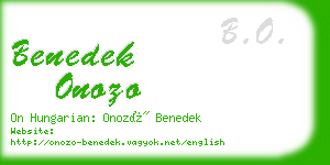 benedek onozo business card